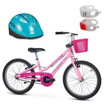 Kit Bicicleta Infantil Aro 20 Bella + Capacete + Sinalizador LED