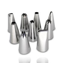 Kit Bico De Confeiteiro 9 Peças Metal Bolos Cupcakes Doces Tortas Confeitar Kit Bico De Confeiteiro 9 Peças Metal Bolos Cupcakes Doces Tortas Confeitar