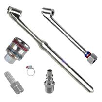 Kit Bico Encher Pneu Com Eng Rápido Calibrador Pino Kit Bico Encher Pneu Com Eng Rápido Calibrador Pino