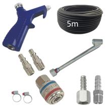 Kit Bico Encher Pneu Com Engate Rápido Assoprador Pinos