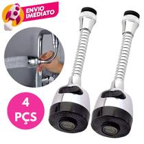 Kit Bico Extensor Torneira Duplo Jato 360 Adaptador Flexível Arejador Cromado Pia Cozinha Banheiro