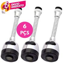 Kit Bico Extensor Torneira Duplo Jato 360 Adaptador Flexível Arejador Cromado Pia Cozinha Banheiro