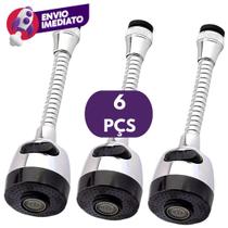 Kit Bico Extensor Torneira Duplo Jato 360 Adaptador Flexível Arejador Cromado Pia Cozinha Banheiro