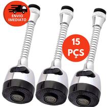 Kit Bico Extensor Torneira Duplo Jato 360º Adaptador Flexível Arejador Cromado Pia Cozinha Banheiro