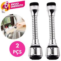 Kit Bico Extensor Torneira Pia Cozinha Lavatório Chuveirinho Prolongador Flexível ABS Cromado Kit Bico Extensor Torneira Pia Cozinha Lavatório Chuveirinho Prolongador Flexível ABS Cromado