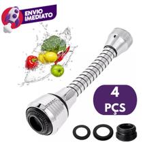 Kit Bico Extensor Torneira Pia Cozinha Lavatório Chuveirinho Prolongador Flexível ABS Cromado
