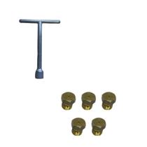 Kit Bico Injetor Gás Glp Fogão Cooktop Fischer 1642 5 Bocas Antigo + Chave de Troca