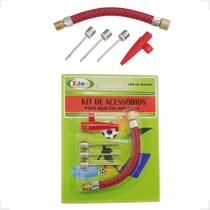 Kit Bico Pito Bomba De Encher Bola Adaptador Pneu 5 Pçs