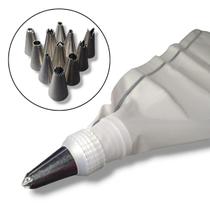 Kit Bicos Confeiteiro P/Decoração 12 Bicos Inox Bolo Torta