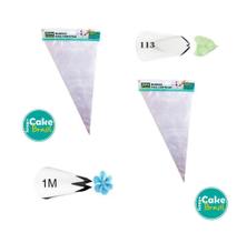 Kit Bicos De Confeitar Cake Brasil 1m E 113 + 02 Sacos Conf.
