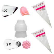 Kit Bicos De Confeitar Wilton 2c + 127 + Adaptador + Sacos