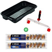 Kit Big Atlas Com Bandeja + Garfo Duplo Profissional + 2 Rolo Antigota 46cm