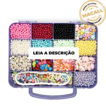 Kit Bijuteria Miçangas Diversas Colar Pulseira Bolinhas
