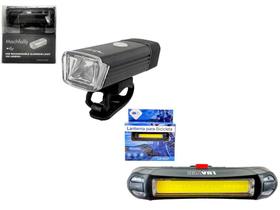 Kit Bike Farol Dianteiro Machfally + Lanterna Traseira Recarregável - Mega Top Kit Bike Farol Dianteiro Machfally + Lanterna Traseira Recarregável - Mega Top