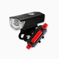 Kit Bike Farol Frontal e Traseiro Ultra Led Usb Recarregável A Prova Dagua Super Potente
