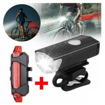 Kit Bike Farol Frontal e Traseiro Ultra Led Usb Recarregável
