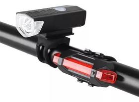 Kit Bike Farol Frontal + Traseiro Ultra Led Usb Recarregável