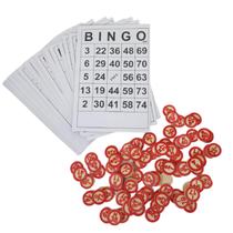 kit bingo, 40 cartelas e 75 marcadores de madeira - Onix - onixy imp exp