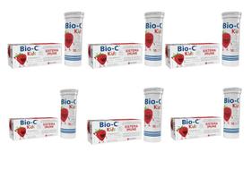 Kit Bio-C Kids Sabor Morango 6 Caixas 10 Comprimidos Efervescentes Cada