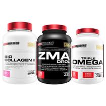 KIT Bio Collagen 200g Morango + ZMA 120 Cáps + Ômega 3 60 Cáps - Bodybuilders