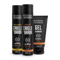 Kit Bio Extratus Cabelo E Barba Shampoo, Condicionador E Gel