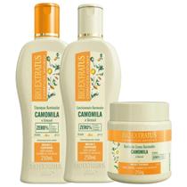 Kit Bio Extratus Camomila & Girassol Shampoo 250ml + Condicionador 250ml + Banho de Creme 250g