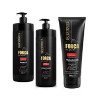 Kit Bio Extratus Força com Pimenta Shampoo/Condicionador 1L Finalizador 200g