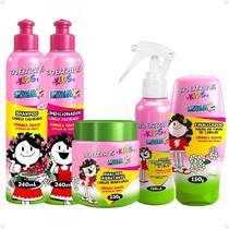 Kit Bio Extratus Kids A Turma do Maluquinho Cacheado: Shampoo, Condicionador, Máscara, Spray e Finalizador