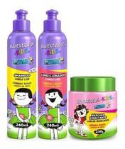 Kit Bio Extratus Kids Cabelo Liso Shampoo, Condicionador e Máscara