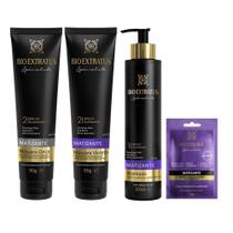 Kit Bio Extratus Matizante (Shampoo 300ml/Máscara Cinza 90g/Máscara Violeta 90g/Dose 30g)