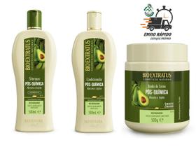 Kit Bio Extratus Pós Química Abacate Restaurador 3x 500ml