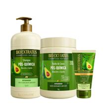 Kit Bio Extratus Pós-Química Shampoo Banho de Creme G e Finalizador (3 produtos)