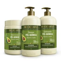 Kit Bio Extratus Pós Quimica Shampoo Condicionador Banho de Creme 1L/Kg Kit Bio Extratus Pós Quimica Shampoo Condicionador Banho de Creme 1L/Kg
