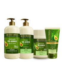Kit Bio Extratus Pós-Química Shampoo Condicionador Banho de Creme e Finalizador (4 produtos)
