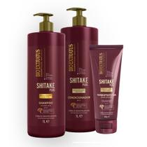 Kit Bio Extratus Shitake Plus Reconstrução Nutritiva Shampoo Condicionador 1L Finalizador 200g