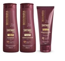 Kit Bio Extratus Shitake Plus Shampoo 350ml + Condicionador 350ml + Finalizador 200g