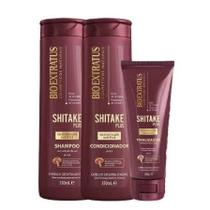 Kit Bio Extratus Shitake Plus Shampoo 350ml + Condicionador 350ml + Finalizador 200g