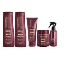 Kit Bio Extratus Shitake Shampoo 350ml + Condicionador 350ml+ Máscara 250g+ Finalizador 200g+ Elixir 100ml Kit Bio Extratus Shitake Shampoo 350ml + Condicionador 350ml+ Máscara 250g+ Finalizador 200g+ Elixir 100ml