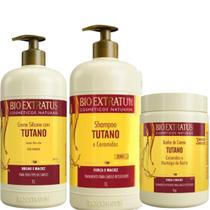 Kit Bio Extratus Tutano Shampoo 1L + Banho de Creme 1kg + Creme de Silicone 1L