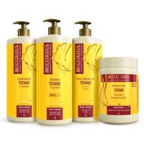 Kit Bio Extratus Tutano Shampoo 1L + Condicionador 1L + Creme de Pentear 1L + Banho de Creme 1KG Força e Maciez para