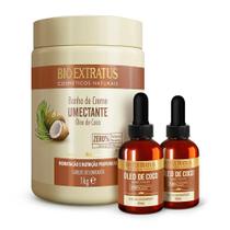 Kit Bio Extratus Umectante Banho de Creme 1Kg + Óleo de Coco