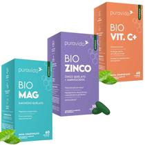 Kit Bio - Pura Vida - Bio Zinco - Bio Mag - Bio Vit C