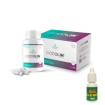 kit Biocolin Hair - 60 cápsulas de 500mg - Central Nutrition - Nova Fórmula + Óleo de Menta 10 ml