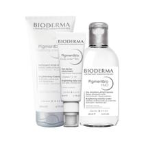 Kit Bioderma Pigmentbio - Sabonete Líquido e Água Micelar Facial Clareadora de Manchas H2O e Gel Creme Clareador Facial Daily Care