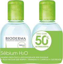 Kit Bioderma Sébium H2O Água Micelar Antioleosidade 100ml + 100ml Limpeza Facial Kit Bioderma Sébium H2O Água Micelar Antioleosidade 100ml + 100ml Limpeza Facial