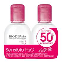 Kit Bioderma Sensibio H2O Água Micelar Calmante 100ml + 100ml Limpeza Facial Suave