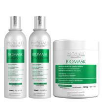 Kit Biomask Shampoo 300ml + Condicionador 300ml + Máscara 500g Cabelos Danificados