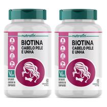 Kit Biotina Cabelo, Pele e Unhas Nutralin 2 potes cada pote 60 comp.