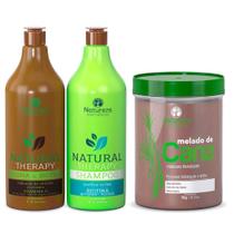 Kit Biotina Orgânica 2x1000l + Máscara Melado de Cana 1Kg - Natureza Cosméticos