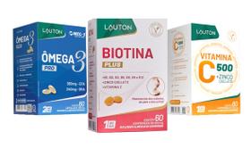 Kit Biotina Plus Ômega 3 Pro Vitamina C 60 cápsulas Lauton Kit Biotina Plus Ômega 3 Pro Vitamina C 60 cápsulas Lauton